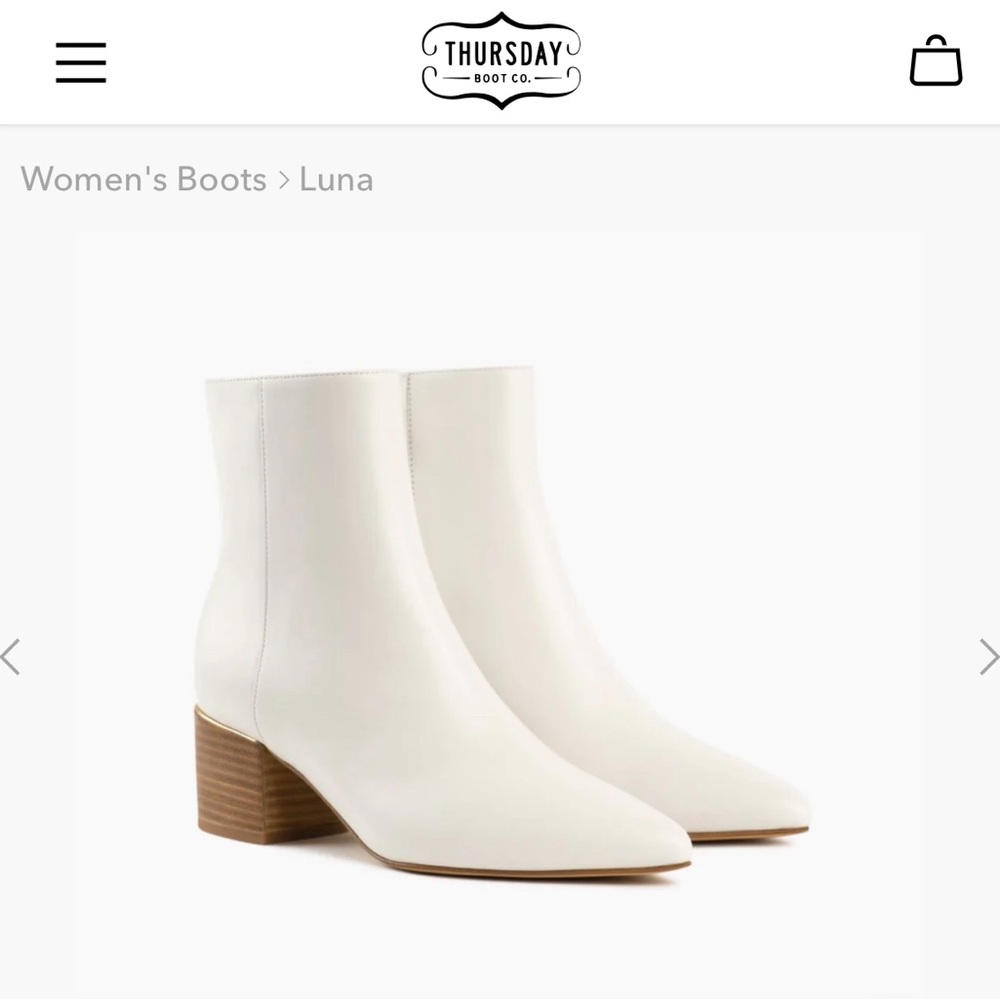 Thursday Boot Company leather Luna boot in Ecru color size 8